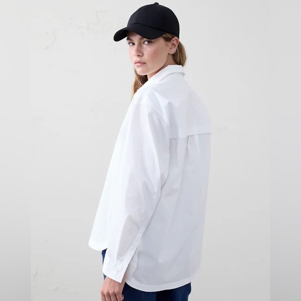 Banana Republic White Oversized Button-up Shirt